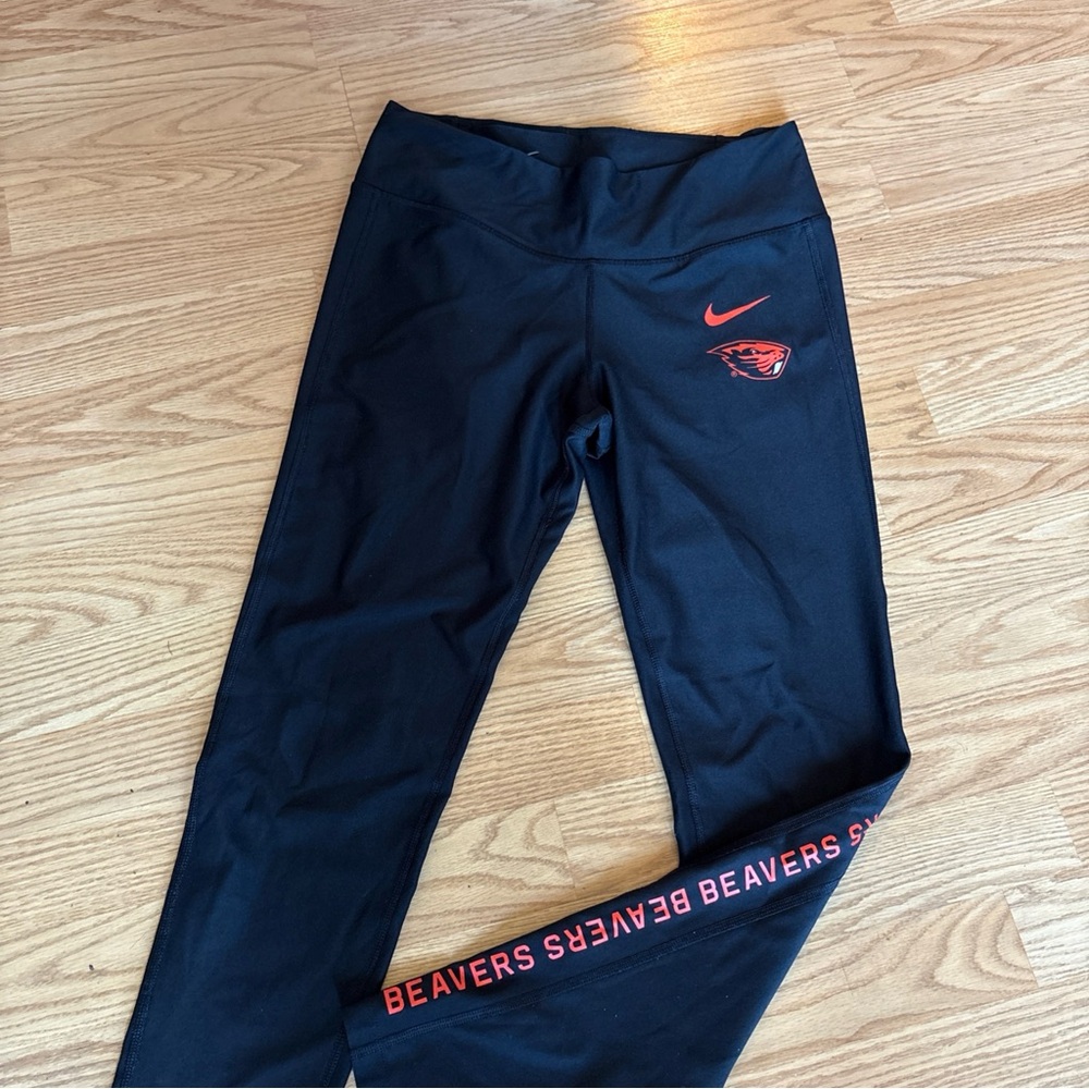 Nike Black and Orange Leggings for Active Comfort